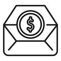 Mail support money icon outline vector. Dark social economy vector