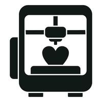 Heart bioprinting icon simple vector. Monitor science vector