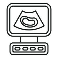 Sonogram healthcare icon outline vector. Device ultra sound vector