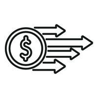 Send money online icon outline vector. Pay advisor help vector