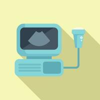 Sonogram monitor icon flat vector. Sonograph device vector