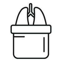 Lungs bioprinting icon outline vector. Future dna medicine vector