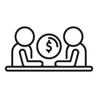 Finance advice cooperation icon outline vector. Finance support vector