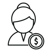 Finance support manager icon outline vector. Help charity hand vector