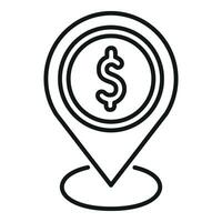 Online finance location icon outline vector. Social economic help vector