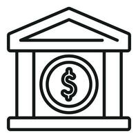 Bank building finance credit icon outline vector. Social bank vector