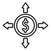 Change coin money icon outline vector. Social deal online vector