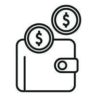 Money wallet support icon outline vector. Help finance online vector