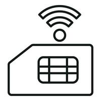 Sim card internet icon outline vector. Router storage vector