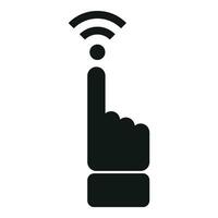 toque dedo Wifi punto icono sencillo vector. Internet proveedor vector