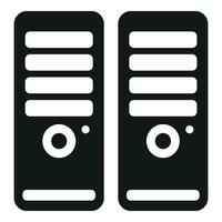 Computer network icon simple vector. Data storage lock vector