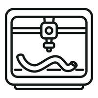 3d printer icon outline vector. Bioprinting organ vector