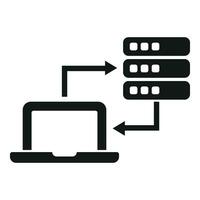 Internet laptop provider icon simple vector. Dark storage library vector