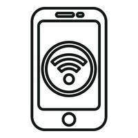 Wifi cloud smartphone icon outline vector. Cloud information admin vector