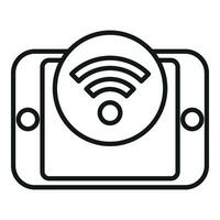 Wifi tablet internet icon outline vector. Storage cloud vector