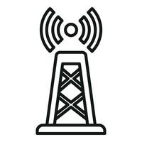 Wifi proveedor torre icono contorno vector. Internet digital datos vector