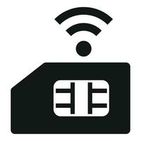 Sim card internet icon simple vector. Router storage vector