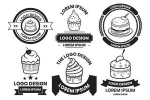 AI generated Cake and dessert shop logo in vintage style vector