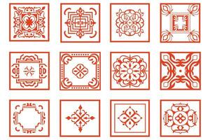 AI generated Chinese style message frame in vintage style vector