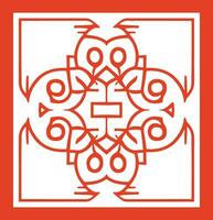 AI generated Chinese style message frame in vintage style vector