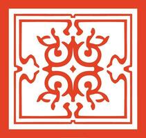 AI generated Chinese style message frame in vintage style vector