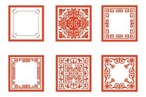 AI generated Chinese style message frame in vintage style vector