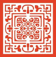 AI generated Chinese style message frame in vintage style vector