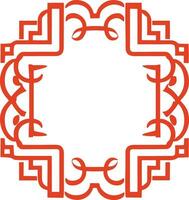 AI generated Chinese style message frame in vintage style vector