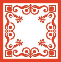 AI generated Chinese style message frame in vintage style vector