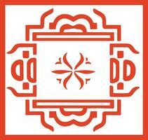 AI generated Chinese style message frame in vintage style vector