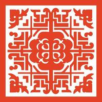 AI generated Chinese style message frame in vintage style vector