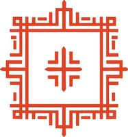 AI generated Chinese style message frame in vintage style vector