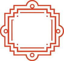 AI generated Chinese style message frame in vintage style vector