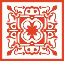 AI generated Chinese style message frame in vintage style vector