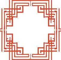 AI generated Chinese style message frame in vintage style vector