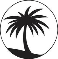 AI generated Coconut tree or sea logo in the concept of tourism in vintage style vector