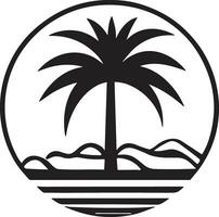 AI generated Coconut tree or sea logo in the concept of tourism in vintage style vector