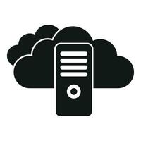 Computer cloud data icon simple vector. Storage cloud vector