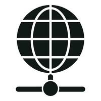 Digital data global connection icon simple vector. Dark storage vector
