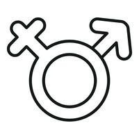 Support all genders icon outline vector. Gender identity vector