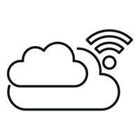 Data cloud internet icon outline vector. Information tech vector