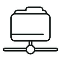 Internet shared folder icon outline vector. Router storage limit vector