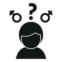 Gender identity question icon simple vector. Move support vector