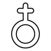 Hetero sign person icon outline vector. Support body poster vector