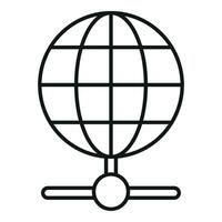 Digital data global connection icon outline vector. Dark storage vector