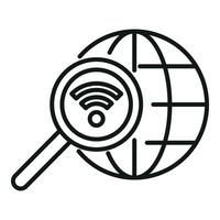 Search global internet provider icon outline vector. Business lock vector