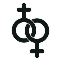 Gender chain support icon simple vector. Human move vector