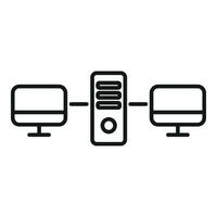 Cloud storage router icon outline vector. Tech admin online vector