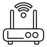 Wifi enrutador icono contorno vector. almacenamiento nube tecnología vector