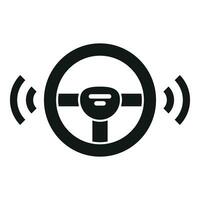 Steering wheel sensor icon simple vector. Safety control vector
